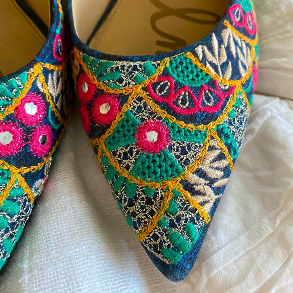 Sam Edelman Colorful Stiched Heels, Size 10